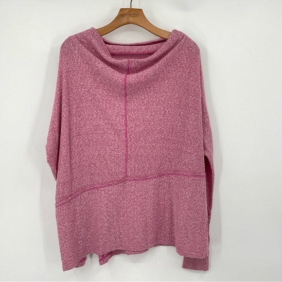 We The Free, Free People Pink Knit Boho‎ Loose Fit Oversized Top Size Medium C5 - Picture 5 of 9